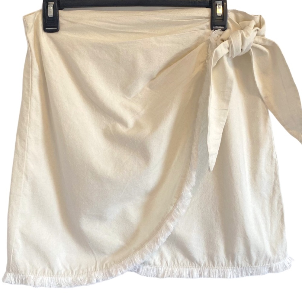 4SI3NNA Beige Linen Wrap Skirt